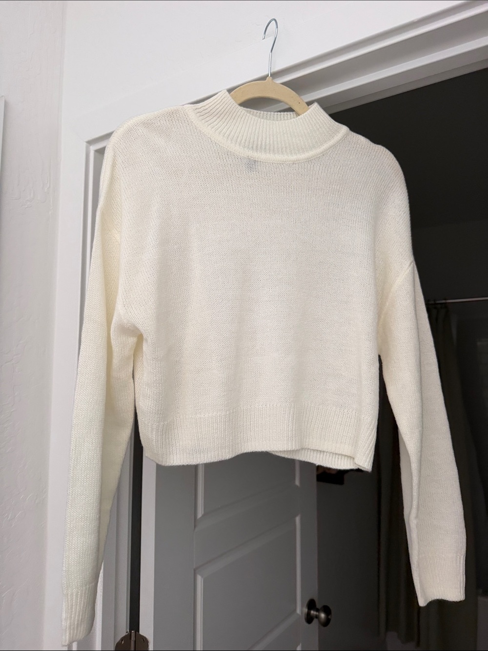 H&M Cream Mock Neck Sweater